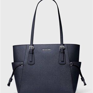 New Michael Kors Voyager Large Saffiano Leather Tote Navy